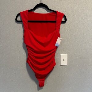 Red Sleeveless Bodysuit